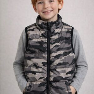 Andy & Evan Black and Gray Camouflage Kids Vest